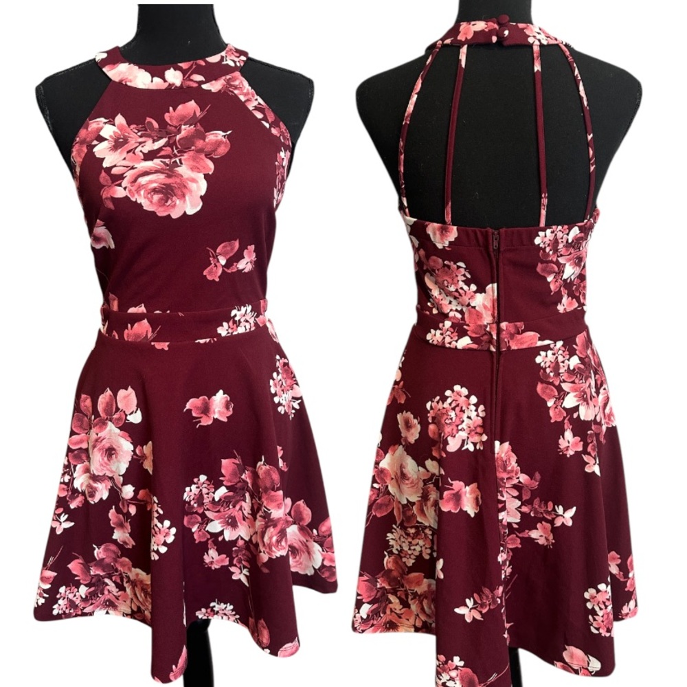 Floral Halter Neck Dress